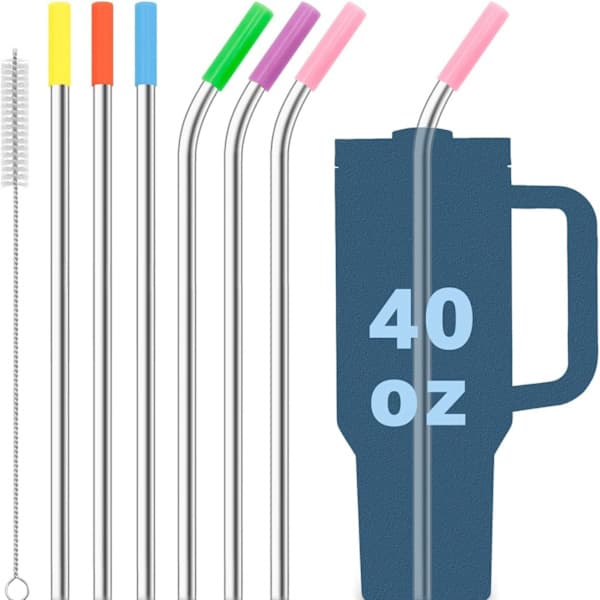 304 sugerør i rustfritt stål | Ekstra lange for 40 oz termokopper og reisekrus Rett rør 9*310 mm Straight pipe