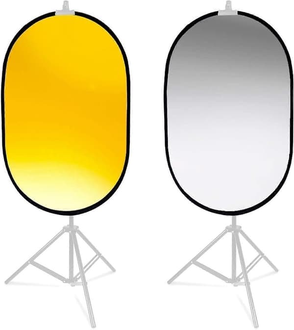 (60cm X 90cm) 2-i-1 Fotostudio Vikbar Multi-Fotodiskreflektor, med Bärväska