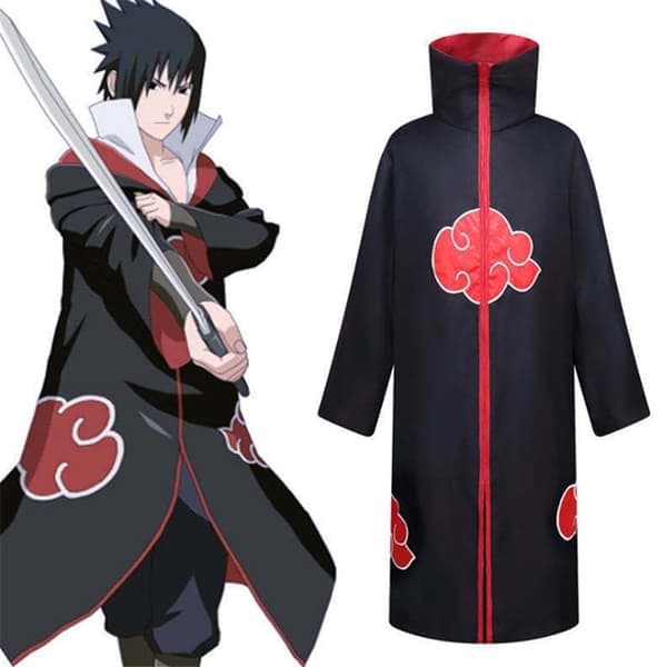 Barn Anime Naruto Cosplay Akatsuki Kappe Uchiha Festkostyme, A:155 A:155