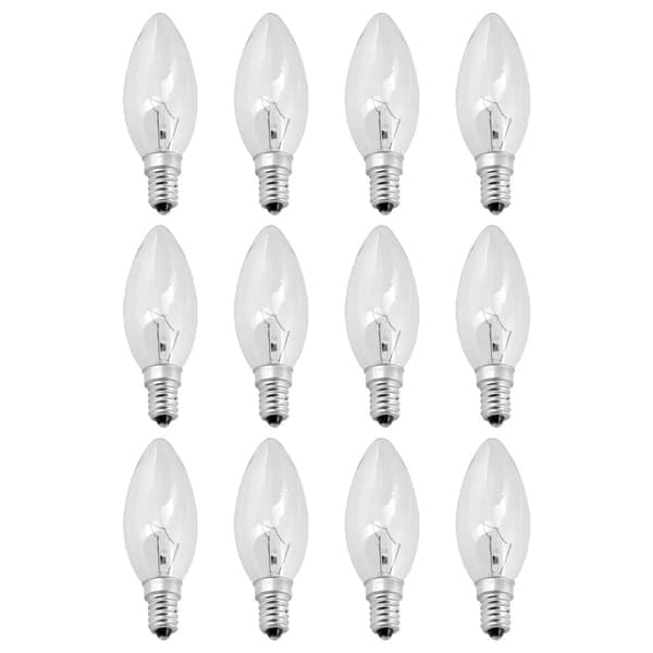 12x Lyspære 40W E14 Transparent Varm Gul Lampe Klassisk Glødepære