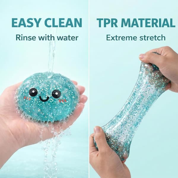 Glitter Dumpling Squishies Mystery Box, Mjuk Dumpling Stressavlastande Sensorisk Leksak för Vuxna (Ljusblå) light blue