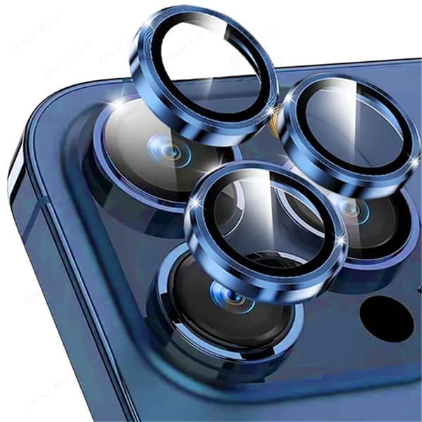 Metallkameraskydd kompatibelt med iPhone 16 15 11 12 13 14 Pro Max 16 15 Plus Diamond Ring linsglas, blå, 15 15Plus (2 st) Blue 15 15Plus (2PCS)