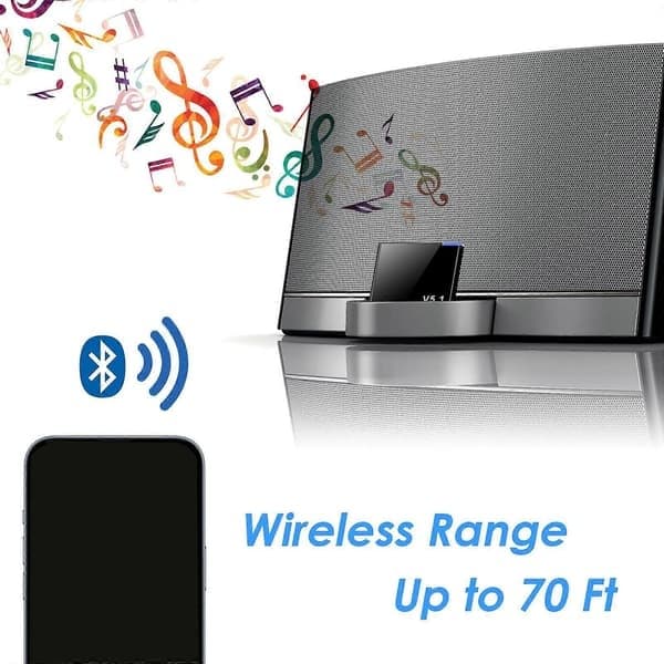 I-WAVE 30-pin Bluetooth 5.1 Audio Receiver Musik Mini Trådløs Adapter til iPhone iPod 30-pin Jack Analoge Højttalere