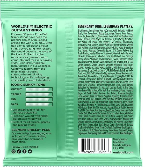 Ernie Ball Hyper Slinky nikkelspunnet elgitarstreng, størrelser 8-42 (P02229) Hyper (8-42)