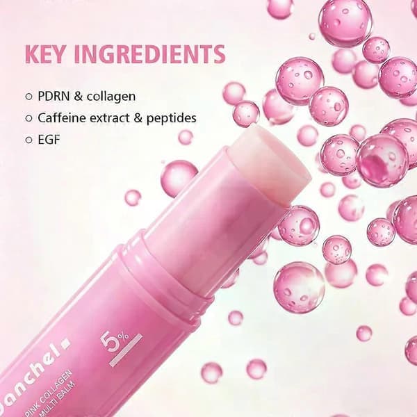 PDRN Pink Collagen Volume Multi Balm Stick | 10g Återfuktande ansikts- och läppfuktighetsstift, bärbart glödstift för fräsch lyster 2PCS