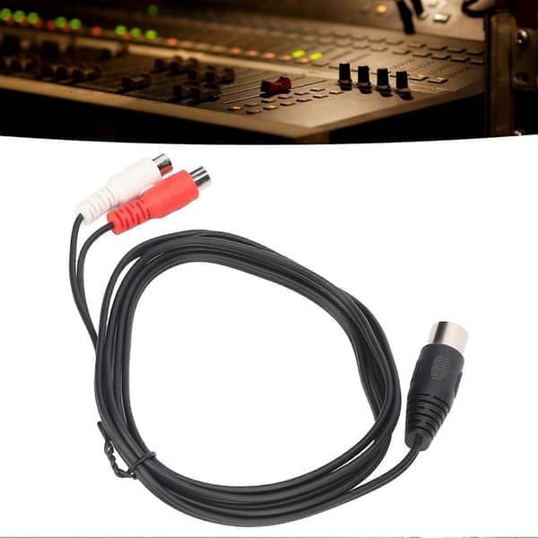 8-pin DIN til 2 RCA-adapterkabel 8-pin hann til 2 hunn RCA-kabel for lydinstrumentutstyr 1,5 M / 1,5 M