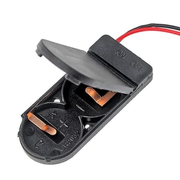 2x Cr2032 Knappcellebatteriholder Etui Oppbevaringsveske 6V Ledning