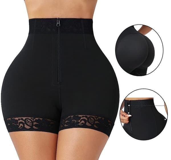 Dame Shapewear Hofteløft Shapewear Mageplastikk V, Svart, Størrelse S Black S