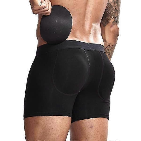Boxershorts for menn med rumpeforsterker og avtakbar polstret kopp White L