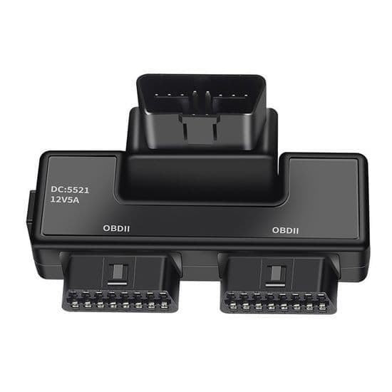 OBD2 16-bens OBD II Splitter med højhastigheds DC-transmissionsgrænseflade, 1 hanstik til 2 hunstik