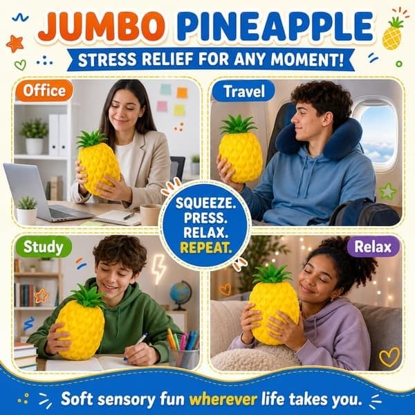 9,5-tums jätteananas Squishy, Jumbo Squishy Långsamt Stigande Stressboll