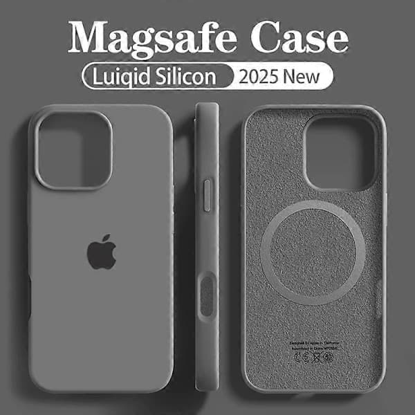 MagSafe Flytende Silikon iPhone-deksel Mykt Magnetisk Deksel Trådløs Lading for iPhone 15 Carbon Ash Carbon ash For iPhone 15