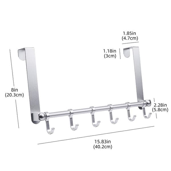 Kleskrok i aluminium, over dør, sølv Silver