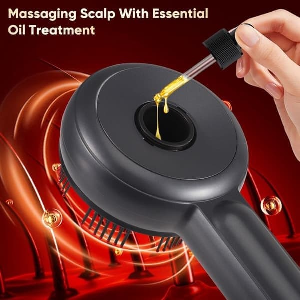 Hårbottenmassageborste, Hårbottenmassager Håroljeapplikator med EMS-mikroström och rött ljus, Enhet
