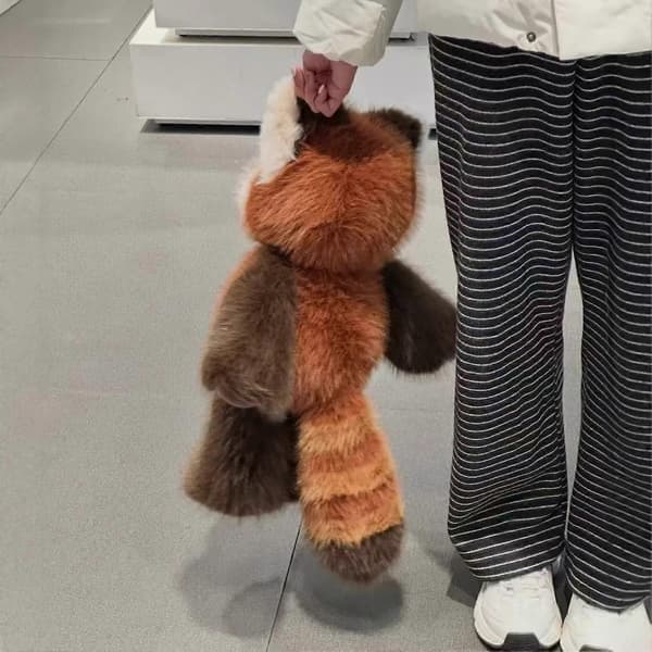 Design Vaskebjørn Dyrepude Panda Fluffy Vaskebjørn Blød Løbende Pige Gave