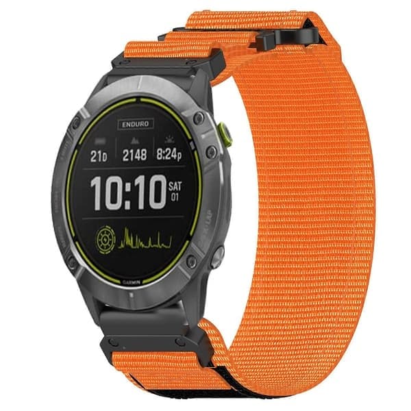 26 mm nylon urrem kompatibel med Garmin Enduro-lingling, orange Orange