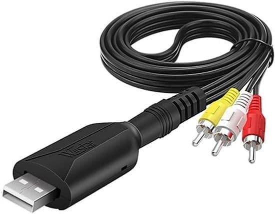 USB 2.0 Videoopptakskortkabel, RCA til USB lyd- og videoopptakskonverterer VHS DVD AV til digital