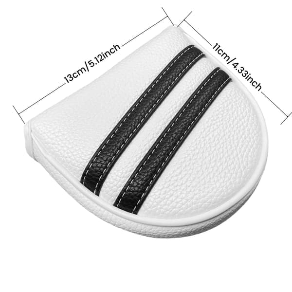 Magnetisk Mallet Putter Cover, Universal Pasform Beskyttende Hovedcover til Golftilbehør, Sort Hvid Mulighed hvid white