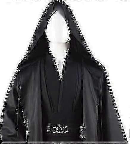 Jedi-kostume til voksne, Luke Skywalker tunika-kåbe med hætte til Halloween Cosplay (3 versioner)-lingling, sort, X-Large Black X-Large