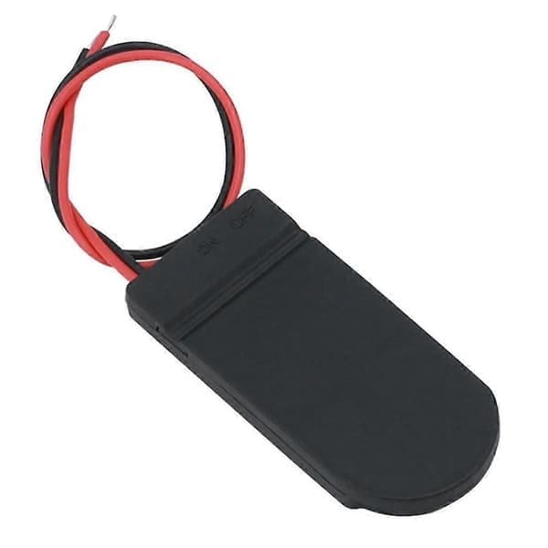 2x Cr2032 Knappcellebatteriholder Etui Oppbevaringsveske 6V Ledning