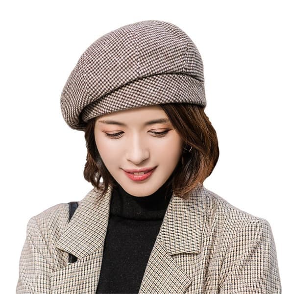 Dame koreansk stil beret for vinter, egnet for vår, høst og vinter kaffe