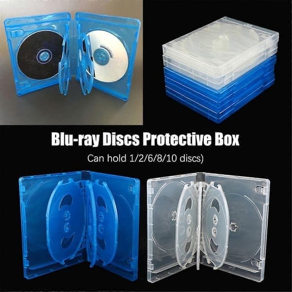 CD-förvaringslåda 10-pack CD-fodral i plast dubbelsidig CD, blå
