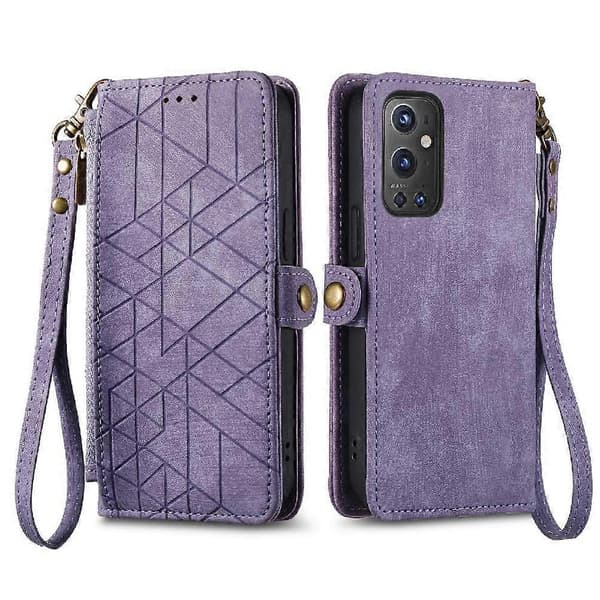 OnePlus 9 Pro Flip Plånbok Läderfodral Business Stil Stötsäkert Skydd Purple