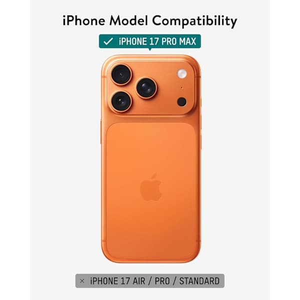 Magnetisk etui til iPhone 17 Pro Max - Qi2 MagSafe-kompatibel - Klarhed - iPhone 17 Pro Max etui - Stød- og ridsefast iPhone 17 Pro Max 6.9 inch