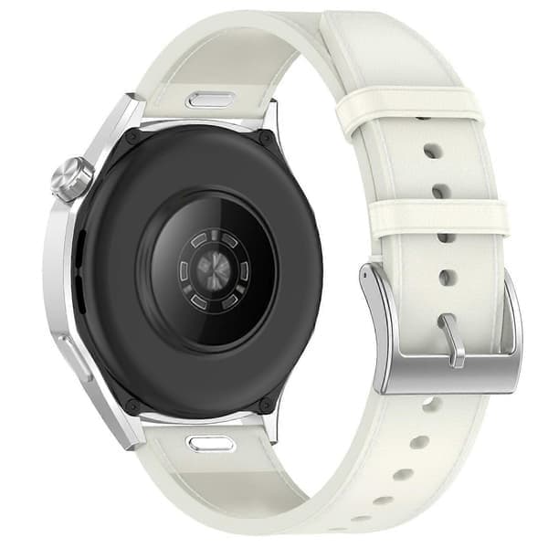 Läderrem kompatibel med Huawei Watch GT 5 46mm, Vit White