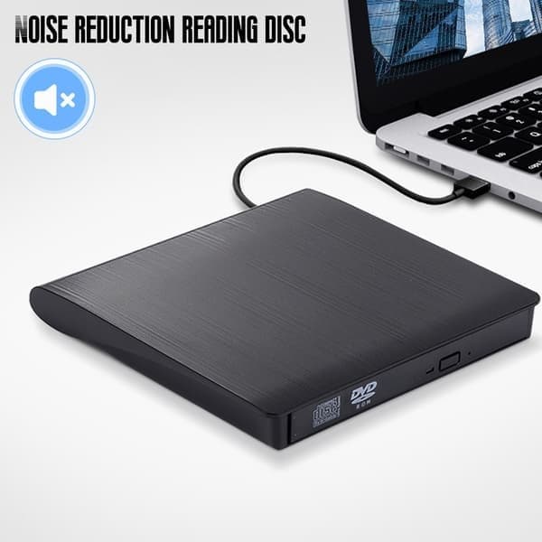 Varm bærbar ultratynd ekstern cd-drev, meget kompatibel system-dvd-afspiller til pc Mac, USB-C-kompatibel Plug and Play optisk disk