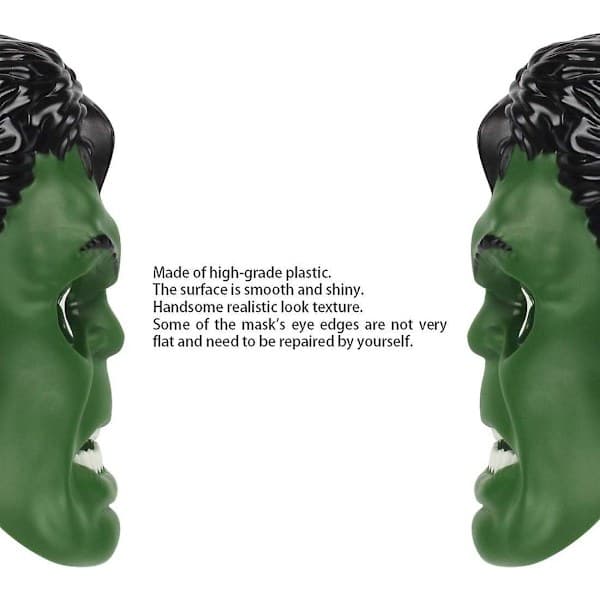 Hulk Maske for Barn, Superhelt Kostyme Tilbehør, Halloween Fest & Cosplay Leke