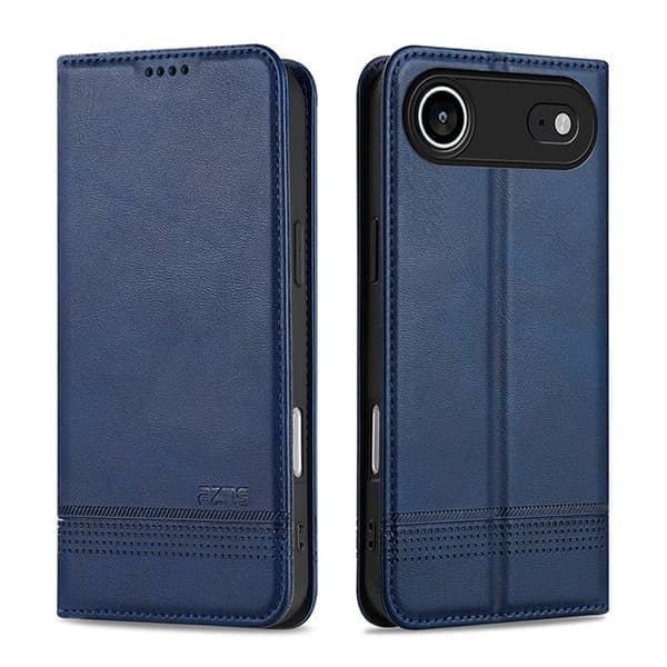 Läderfodral för iPhone 12 Pro, MagSafe-kompatibelt, magnetiskt, korthållare, marinblått Navy Blue iPhone 12 Pro