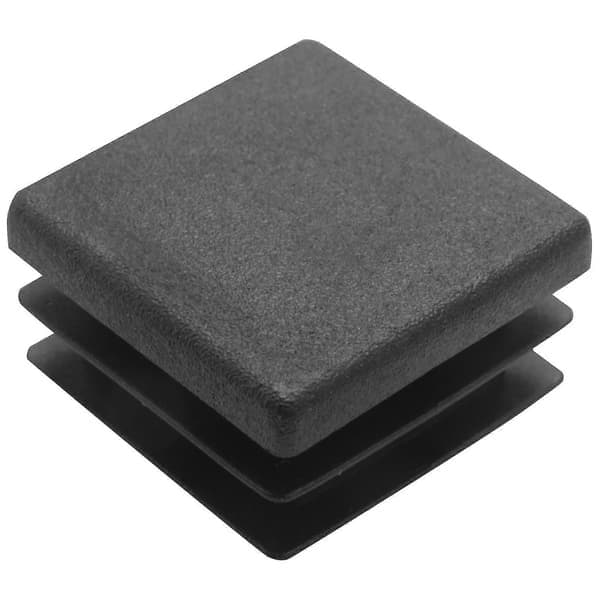 100 stk. firkantede rørplugger i plast, 20 mm x 20 mm, svarte