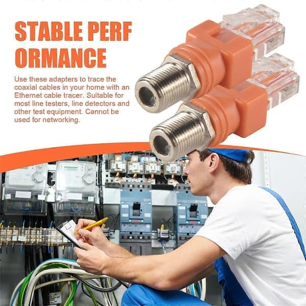 Koaksial til Ethernet-adapter, 4-pak Koaks F Hun til RJ45 Han-stik til Linjetester