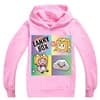 LANKYBOX Børne 3D Print Hættetrøje Pullover Sweatshirts med Lomme, Pink, Størrelse 130cm Pink 130cm