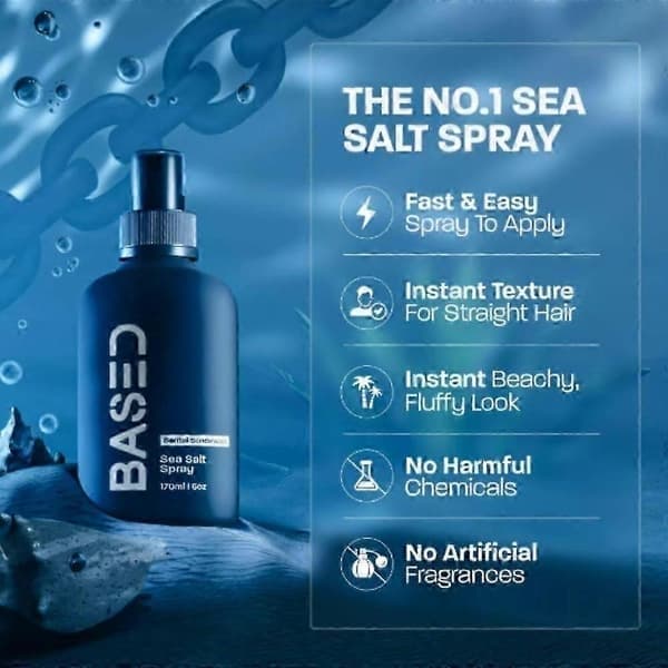 Havssaltspray för volymgivande hår, 170 ml texturiserande och stärkande spray med vitamin B5 och tång