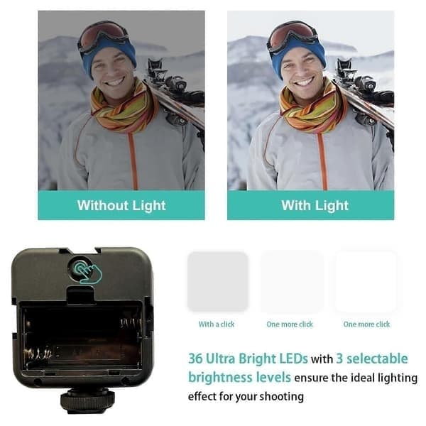 Vlogging-sett for iPhone, Android med stativ, 36 LED-lys, Vlogging-startsett med minimikrofon for direktesending, videosamtaler, vlogging