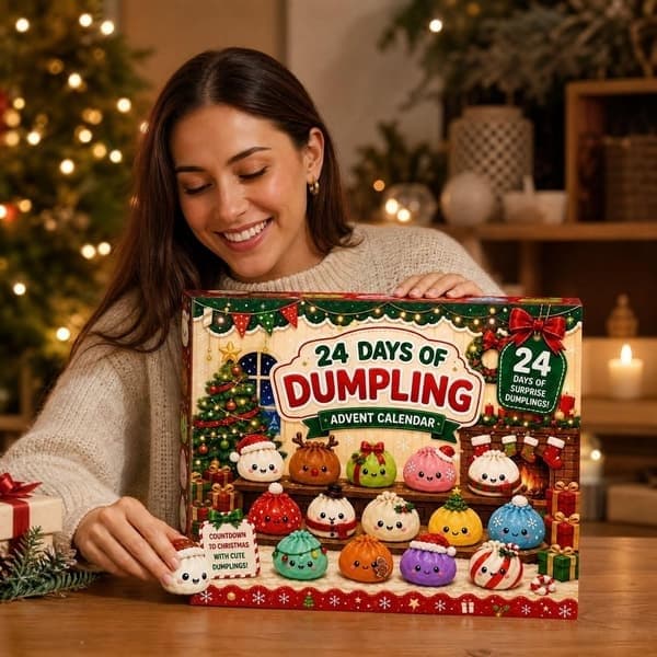 Adventskalender 2026, 24 dager nedtelling til jul, 24 overraskende dumpling-squishies leker