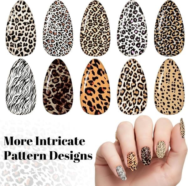 10 ruller neglefolieoverføringsdekaler Leopard Slange