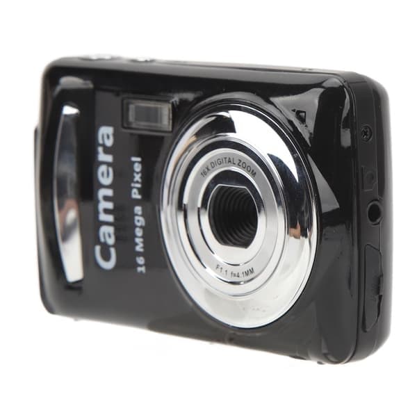 1080P, 16 MP Kompakt Digitalkamera med 2,4-tommer skærm, 32GB, Sort Black