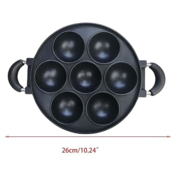 Stekeform, Kakeform i Støpejern, 7 Hull, Non-stick, 26 cm