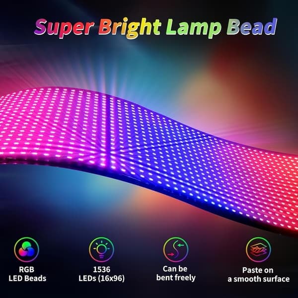 LED Pixel Mjuk Skärm, Programmerbar, App-styrd, Vägg-/bordslampa, Heminredning/Julklappar, 20*64 (10.2*34.8 cm) 20*64 (10.2*34.8 cm)
