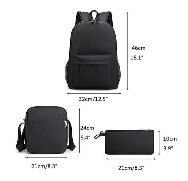 Trendy Cr7 3-delt Ryggsekk Student Kapasitet Mochila