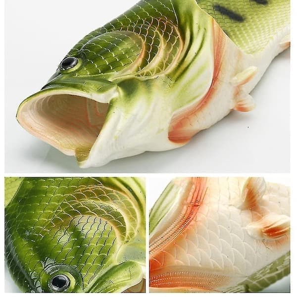 Unisex Simulation 3D Fisk Sandaler Sommar Roliga Mode Flip-flops för Utomhusbruk, Grå, Storlek 32-33 Gray 32-33