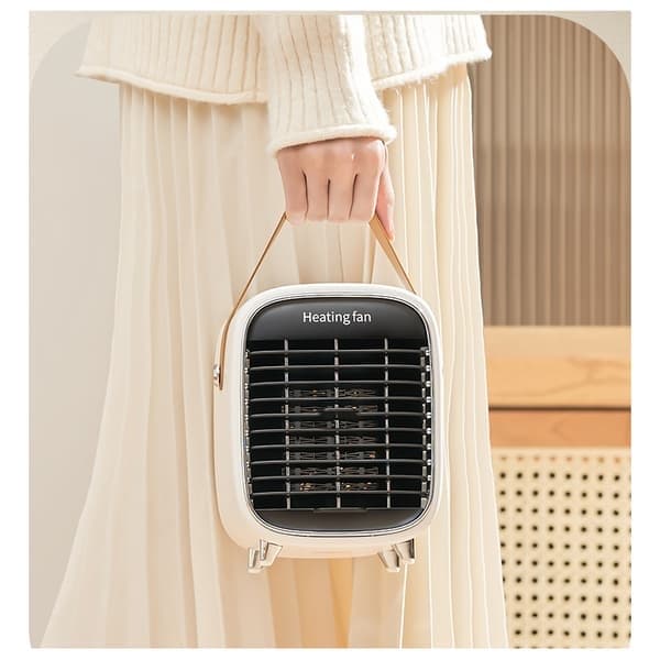 Elektrisk keramisk fläktvärmare i retrodesign vit