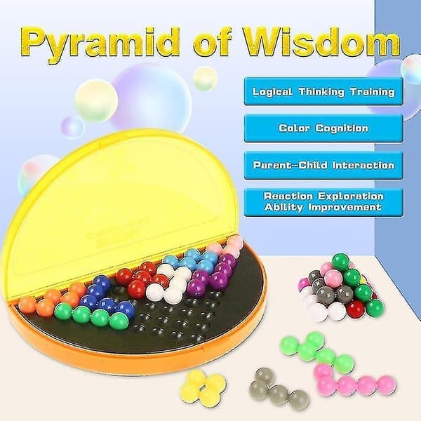 Klassiskt 3D-pussel Pyramidsbricka 178 utmaningar IQ Pärla Logiskt Tankespel Hjärnintellektuell|pussel