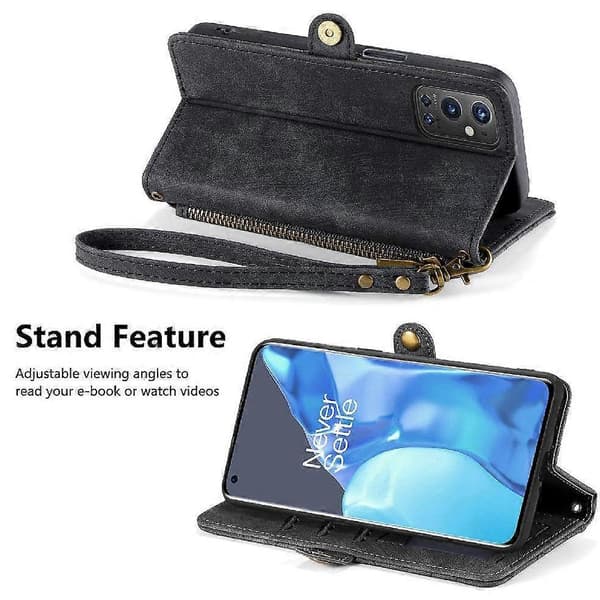 OnePlus 9 Pro Flip Plånbok Läderfodral Business Stil Stötsäkert Skydd Black
