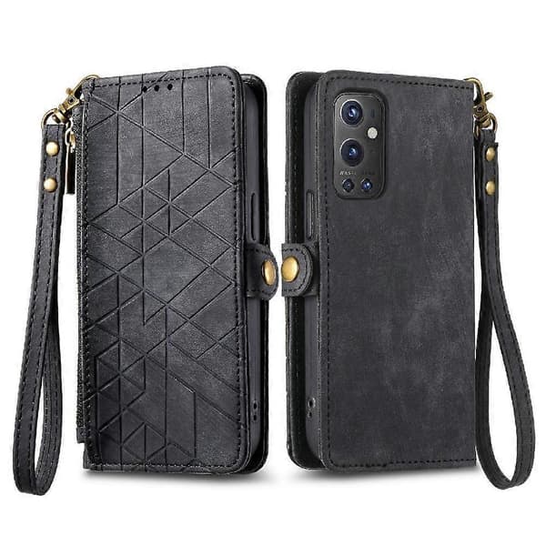 OnePlus 9 Pro Flip Plånbok Läderfodral Business Stil Stötsäkert Skydd Black