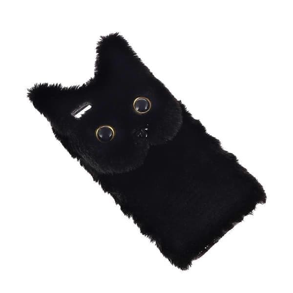 Sødt katte-telefoncover kompatibelt med 6/6s cover Varm vinter ridsefast sort 1 sæt-lingling sort iPhone 6/6S
