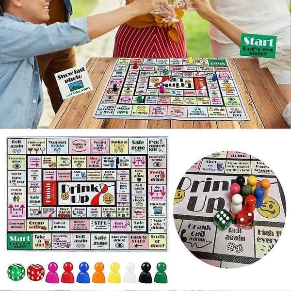 Tipsy-Land Drickspel Roligt Interaktivt Partyspel för Vuxna, 2 st 2pcs